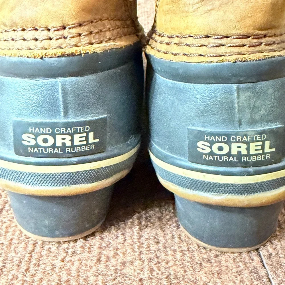 Sorel Slimpack Riding Tall Waterproof Leather Winter Boots Brown Grey NL2125‎  9